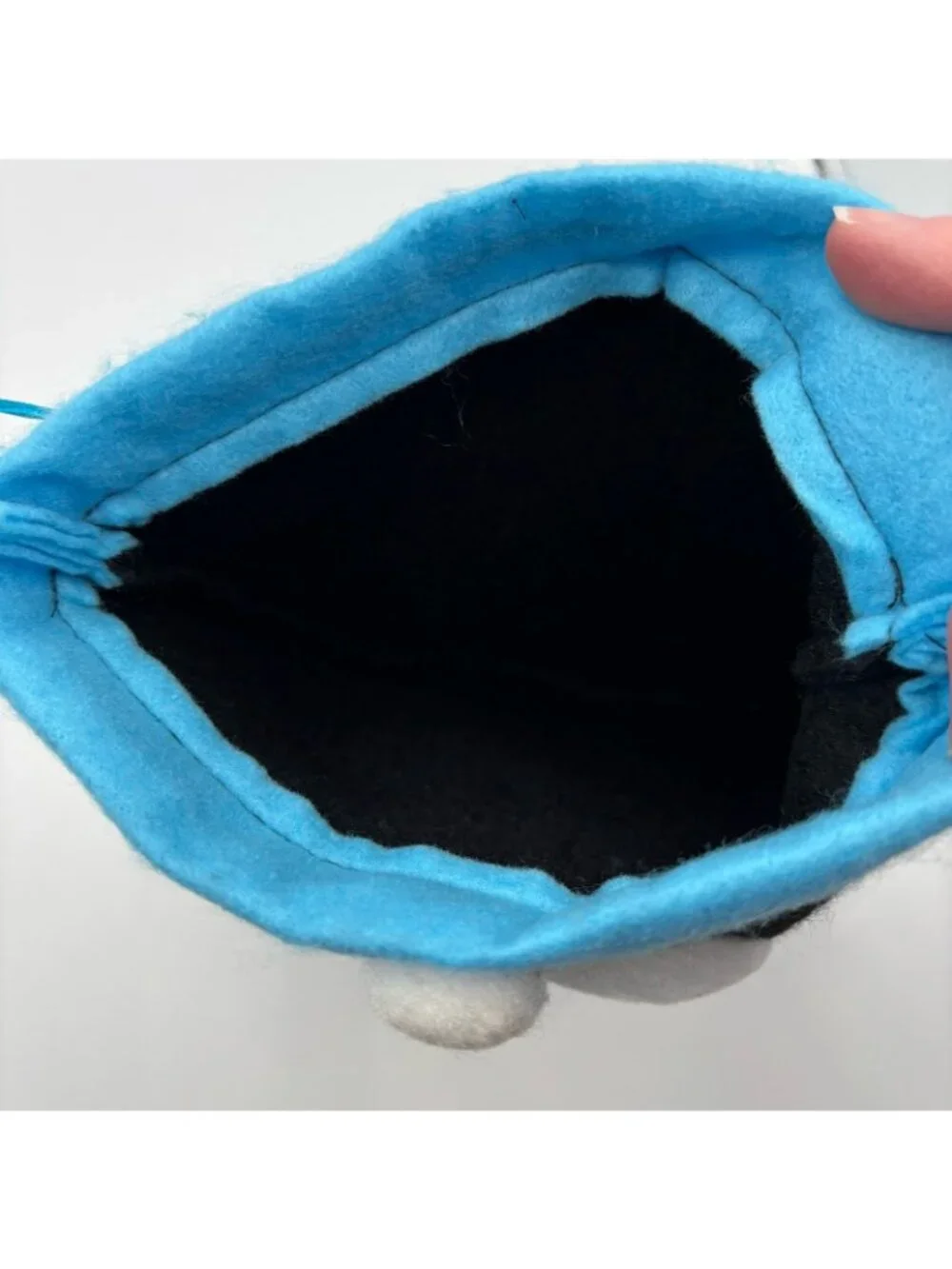 Winter Penguin Drawstring Pouch Felt Handmade Craft Christmas Holiday Gift Bag
